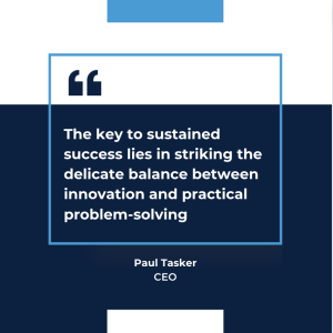The key to sustained success lies in striking the delicate balance between innovation and practical problem-solving