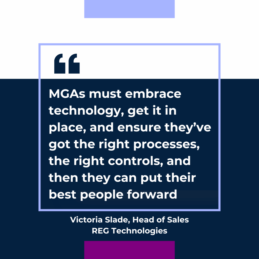 Quote from Victoria Slade head of sales at REG around the importance of embracing technology