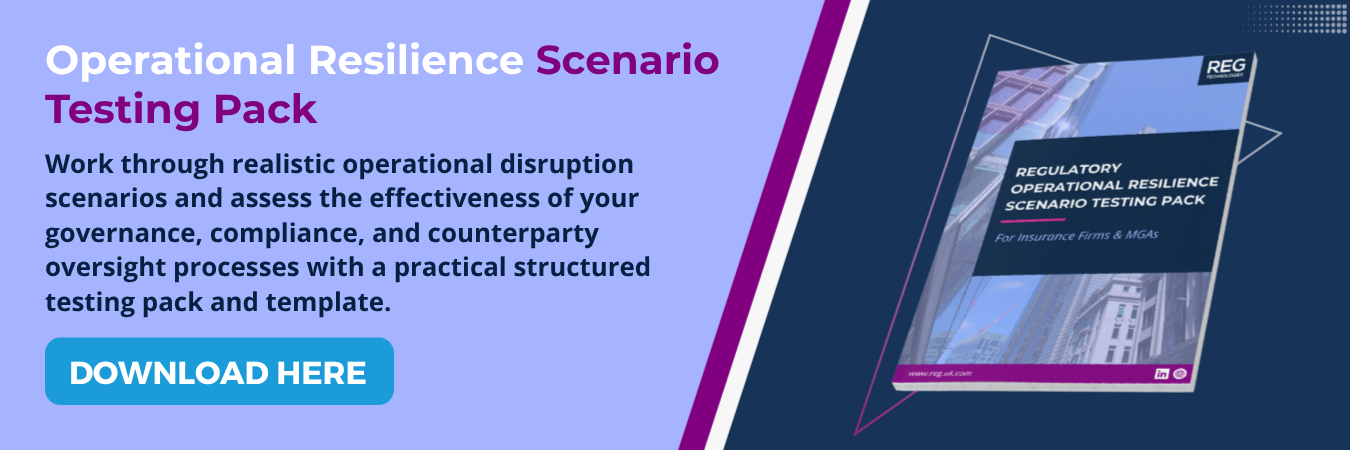 Operational resilience scenario testing pack for insurers and MGAs